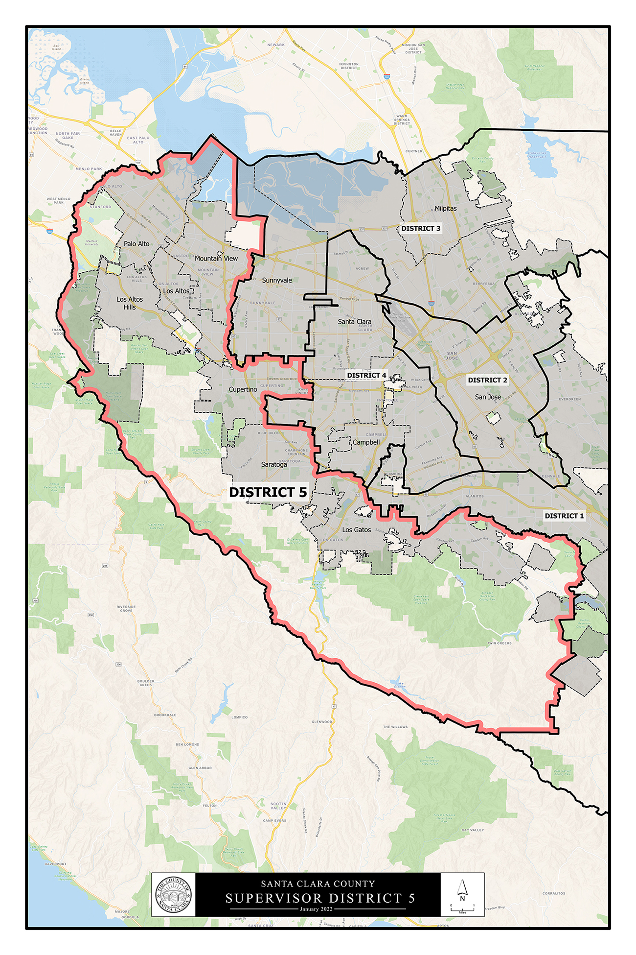 Santa Clara County Supervisorial District 5 Map
