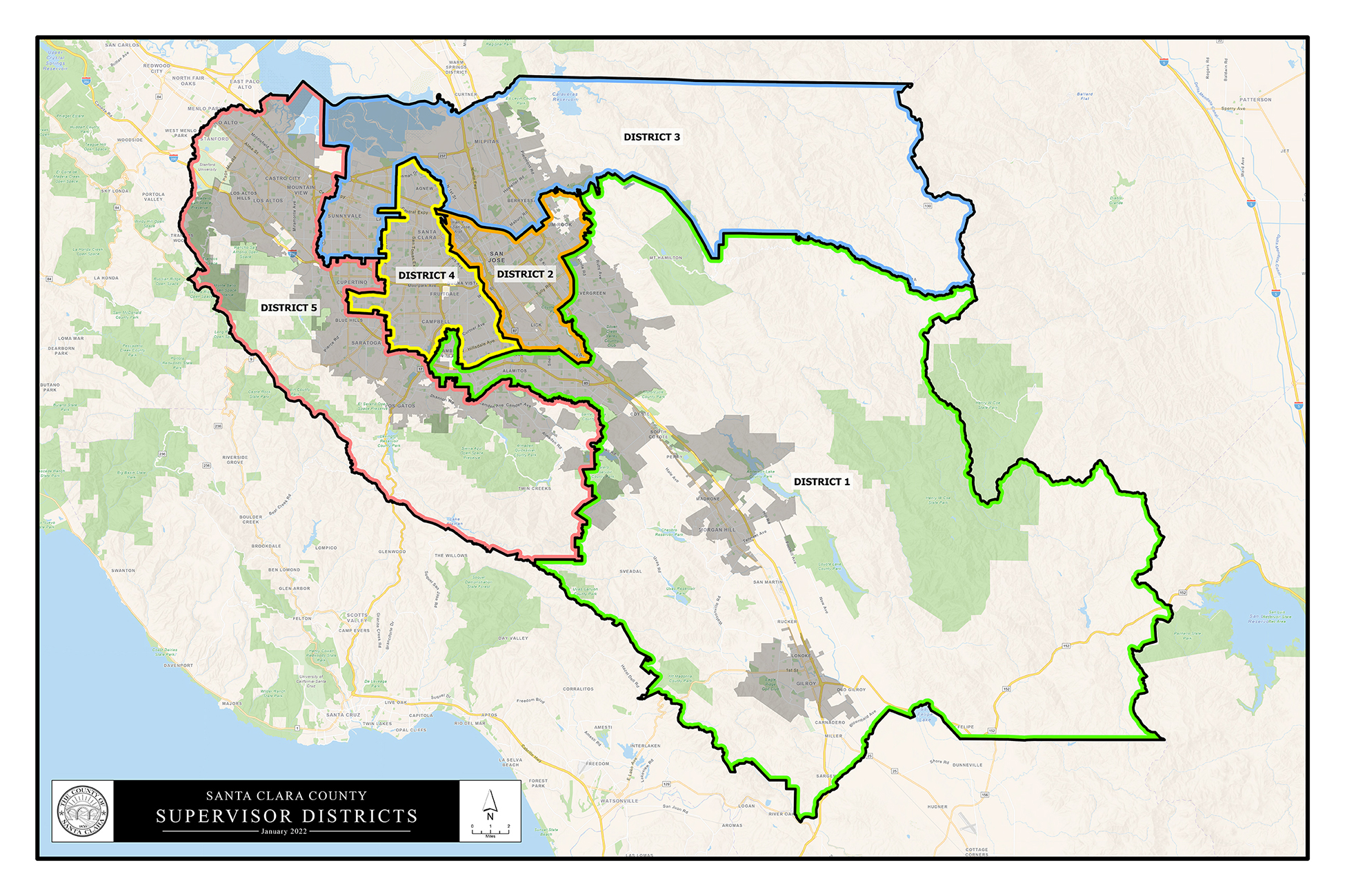 Santa Clara County Supervisorial Districts