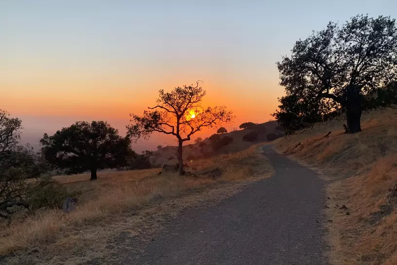 The sun sets in a Santa Clara County park.