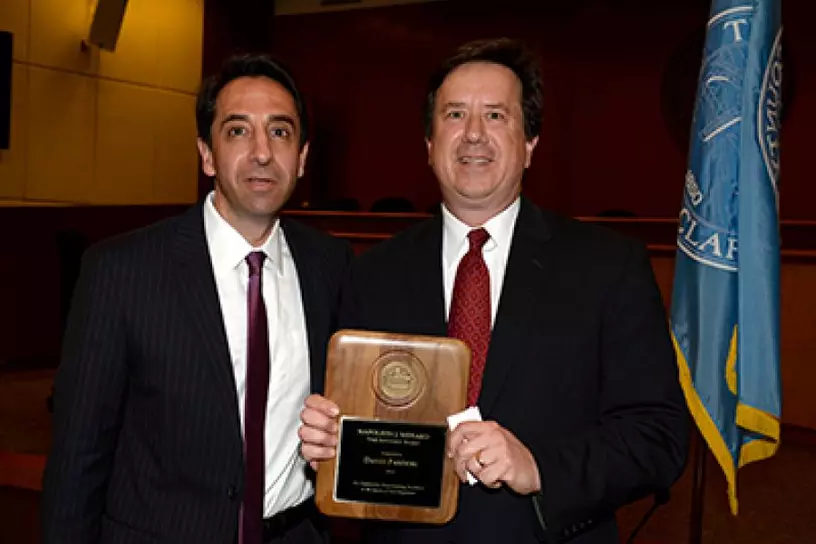 David Pandori receiving the Napoleon J. Menard Award for Felony Trial Advocacy