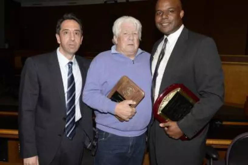 Gary Wise receiving the Karyn Sinunu-Towery Courage Award