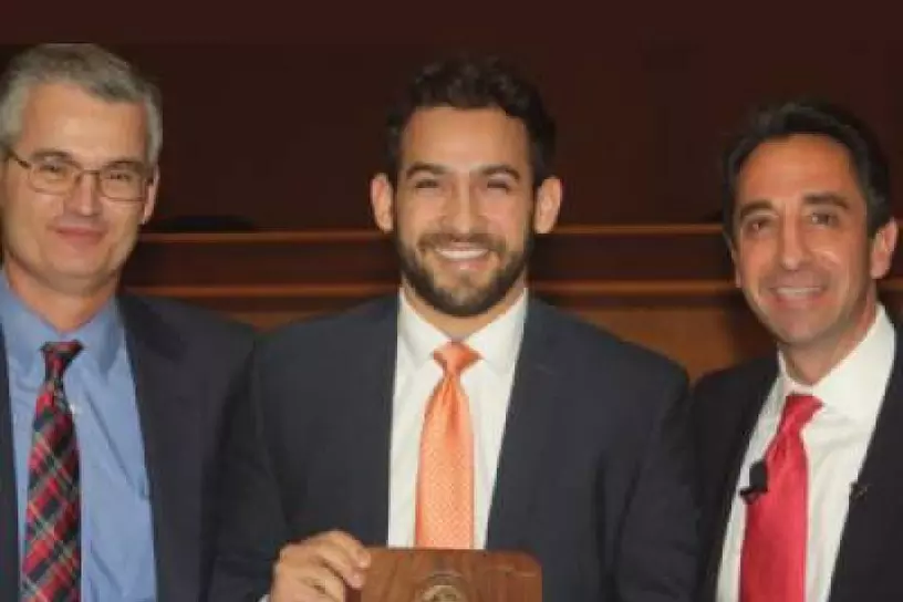 Michael Moreno receiving the Robert L. Webb Award