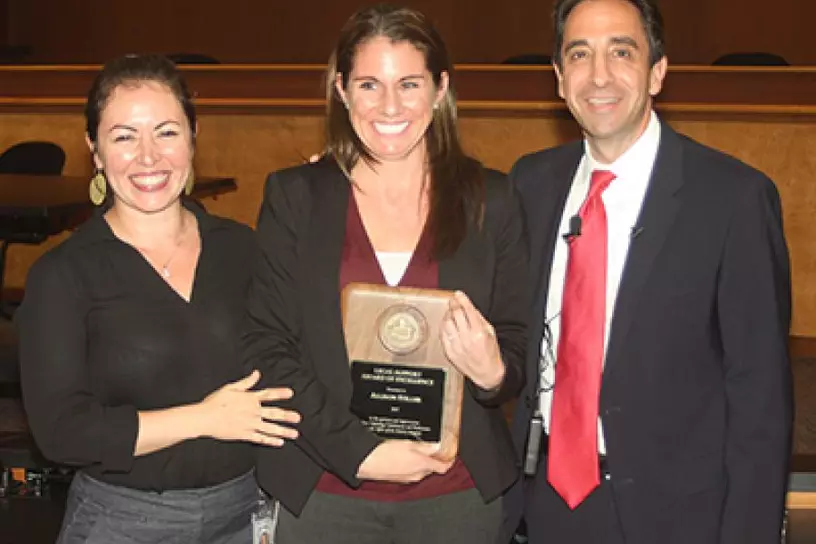 Allison Stiller receiving the Legal Support Award of Excellence