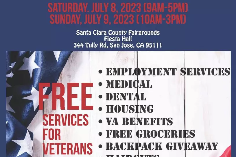 Veterans Stand down event offering free services for veterans including, employment, medical, dental, housing, VA Benefits, Free Groceries and more