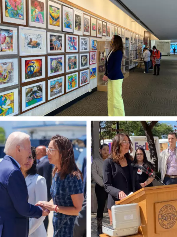District 4 News: Supervisor Ellenberg looks at a display of art, meets President Biden, and speaks to the community