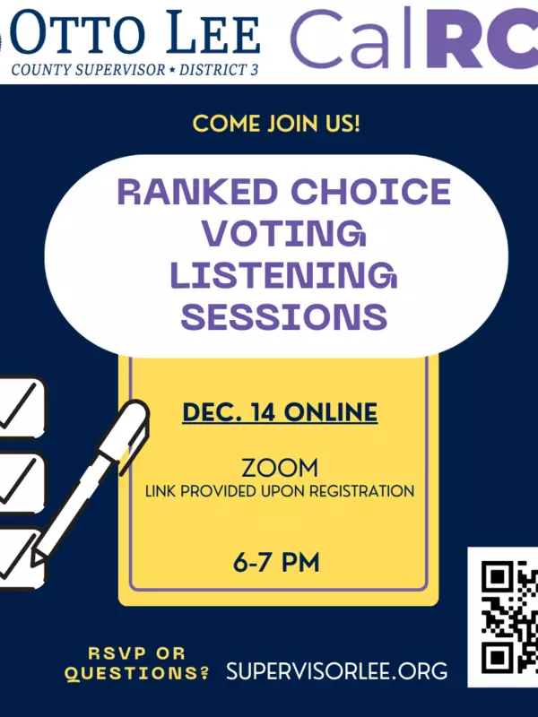 Ranked choice voting info session 2 flyer - Dec 14, 2023 online