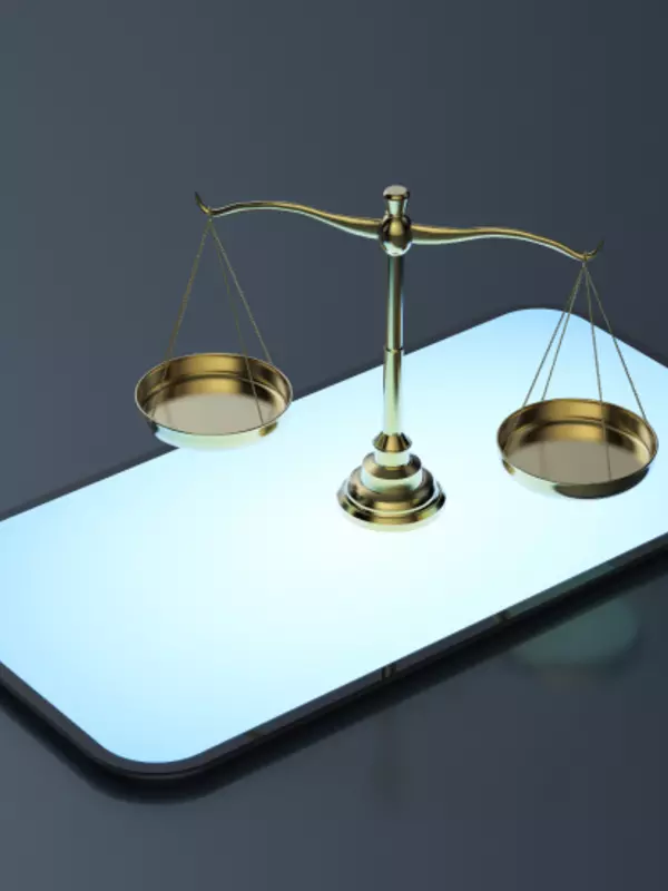 A law scale on a phone.