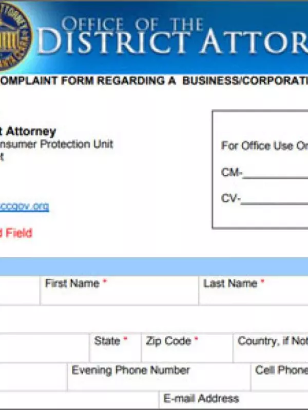 DA Complaint Form