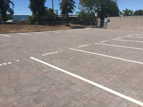 Pervious pavers used in parking lot at County's Berger offices