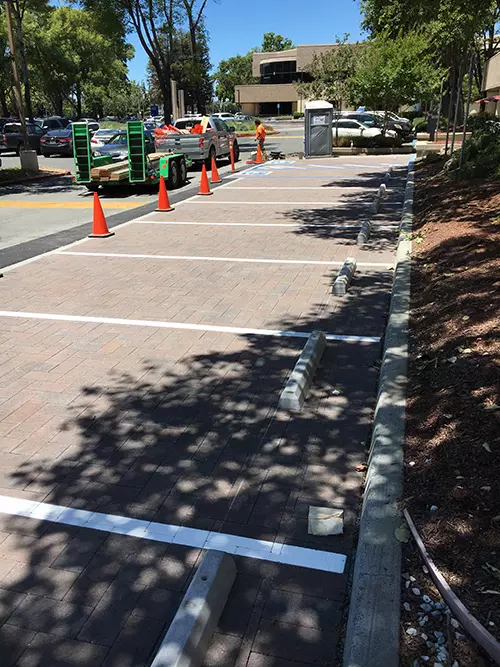 Pervious pavers installed at Charcot county offices to help absorb rainwater