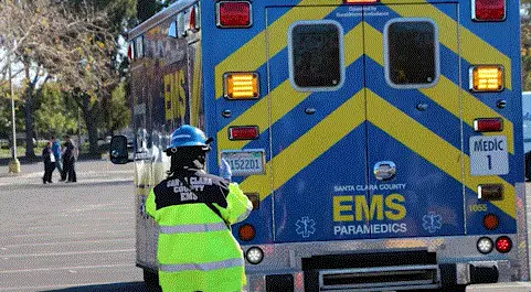 County EMA ambulance and paramedic