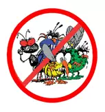 Pests (cartoon) with international no sign
