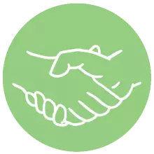 Green Circle Handshake Icon