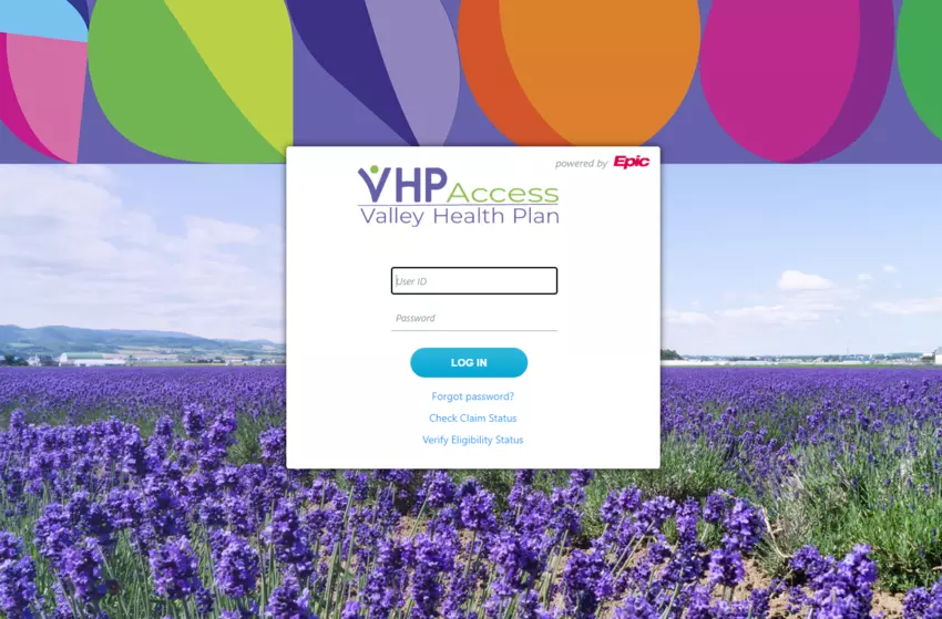 VHP Access login screen